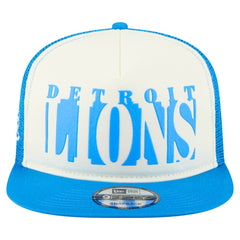 Detroit Lions New Era Cutout A-Frame 9FIFTY Snapback Hat Cream/Blue - NFL