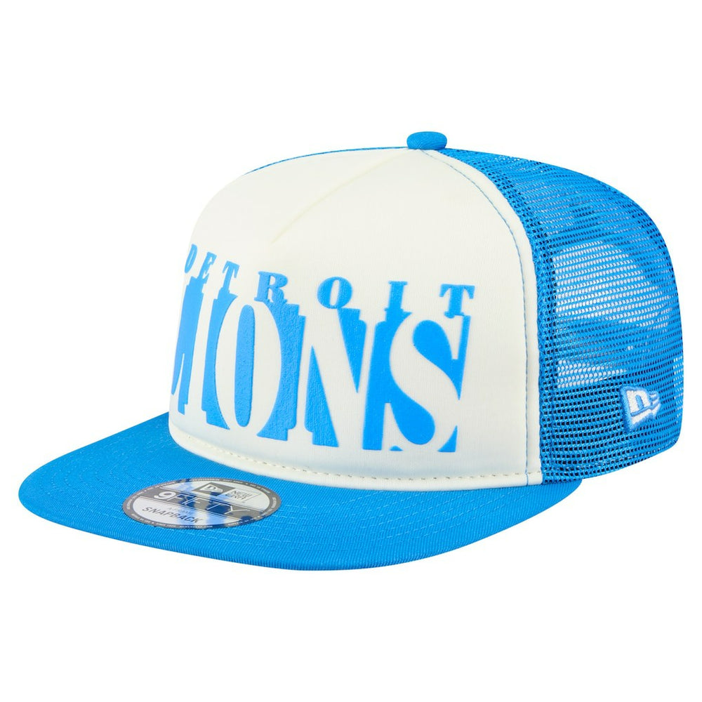 Detroit Lions New Era Cutout A-Frame 9FIFTY Snapback Hat Cream/Blue - NFL