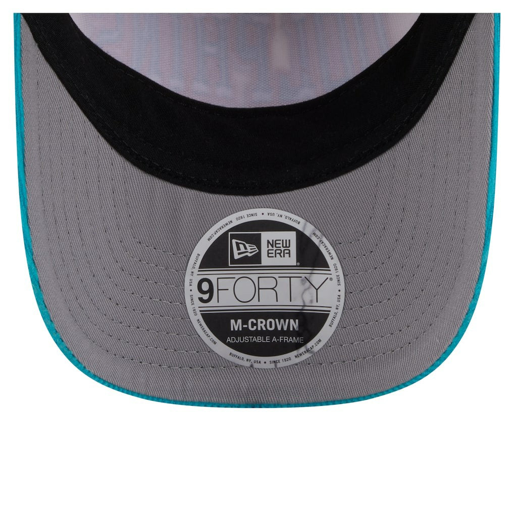 Miami Dolphins New Era Throwback Two-Tone Sided Corduroy 9FORTY A-Frame Adjustable Hat Cream/Aqua - NFL
