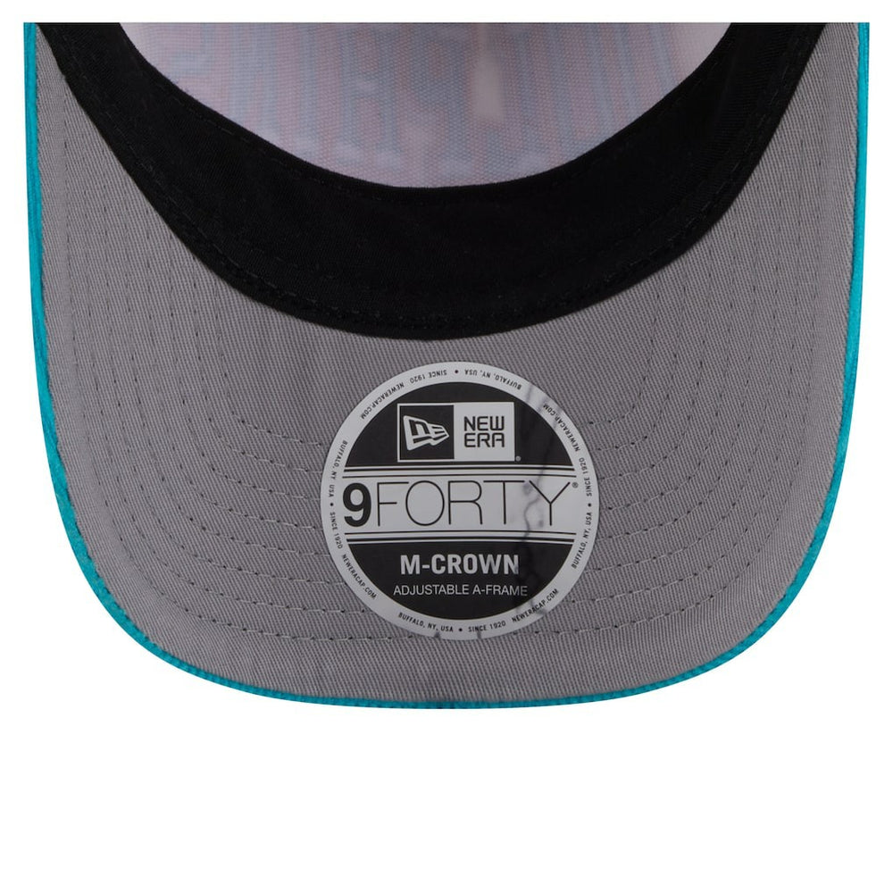 Miami Dolphins New Era Throwback Two-Tone Sided Corduroy 9FORTY A-Frame Adjustable Hat Cream/Aqua - NFL