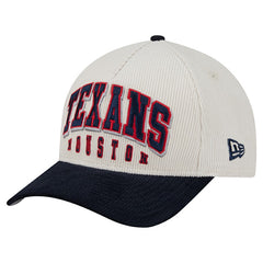 Houston Texans New Era Two-Tone Sided Corduroy 9FORTY A-Frame Adjustable Hat Cream/Navy - NFL