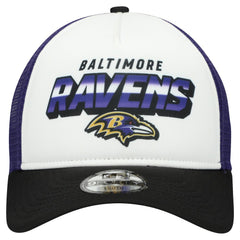 Baltimore Ravens New Era Youth Streak 9FORTY A-Frame Adjustable Hat White/Black - NFL