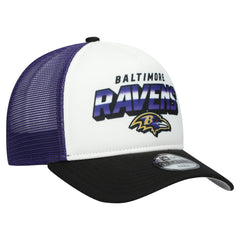 Baltimore Ravens New Era Youth Streak 9FORTY A-Frame Adjustable Hat White/Black - NFL