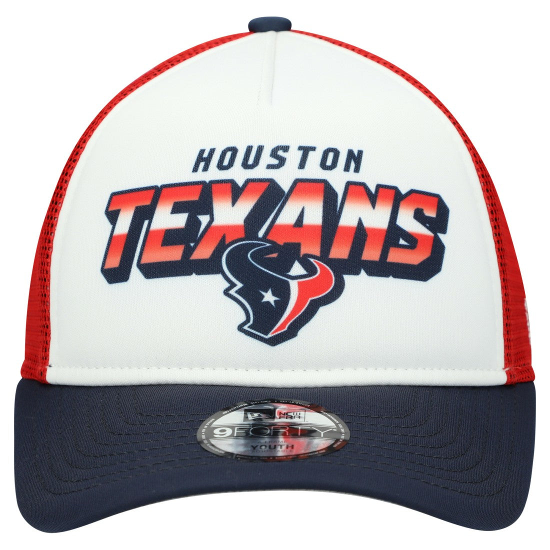 Houston Texans New Era Youth Streak 9FORTY A-Frame Adjustable Hat White/Navy - NFL