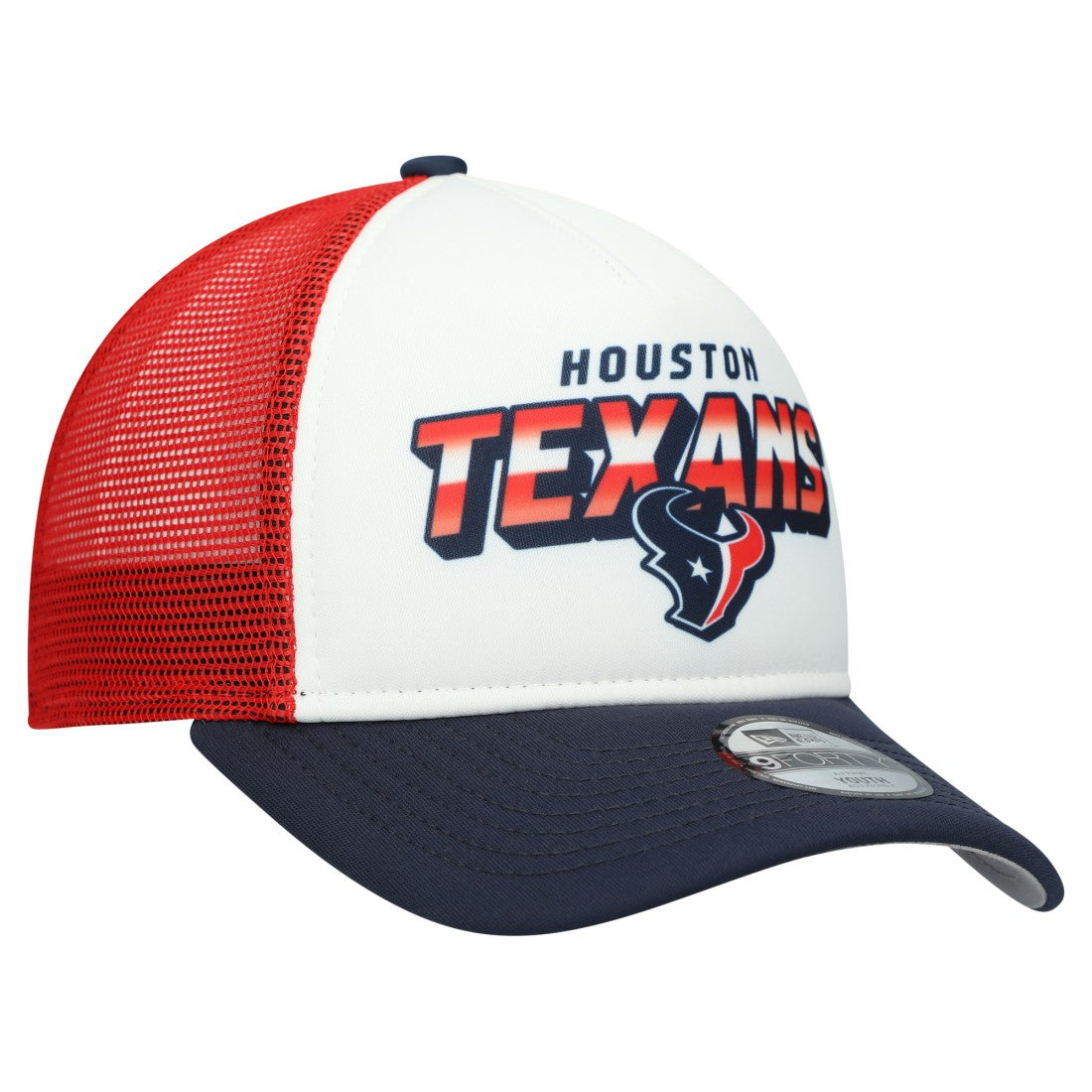 Houston Texans New Era Youth Streak 9FORTY A-Frame Adjustable Hat White/Navy - NFL