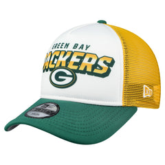 Green Bay Packers New Era Youth Streak 9FORTY A-Frame Adjustable Hat White/Green - NFL