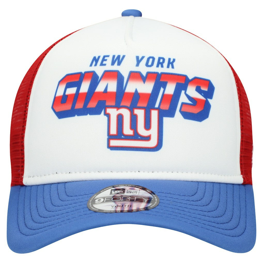 New York Giants New Era Youth Streak 9FORTY A-Frame Adjustable Hat White/Royal - NFL