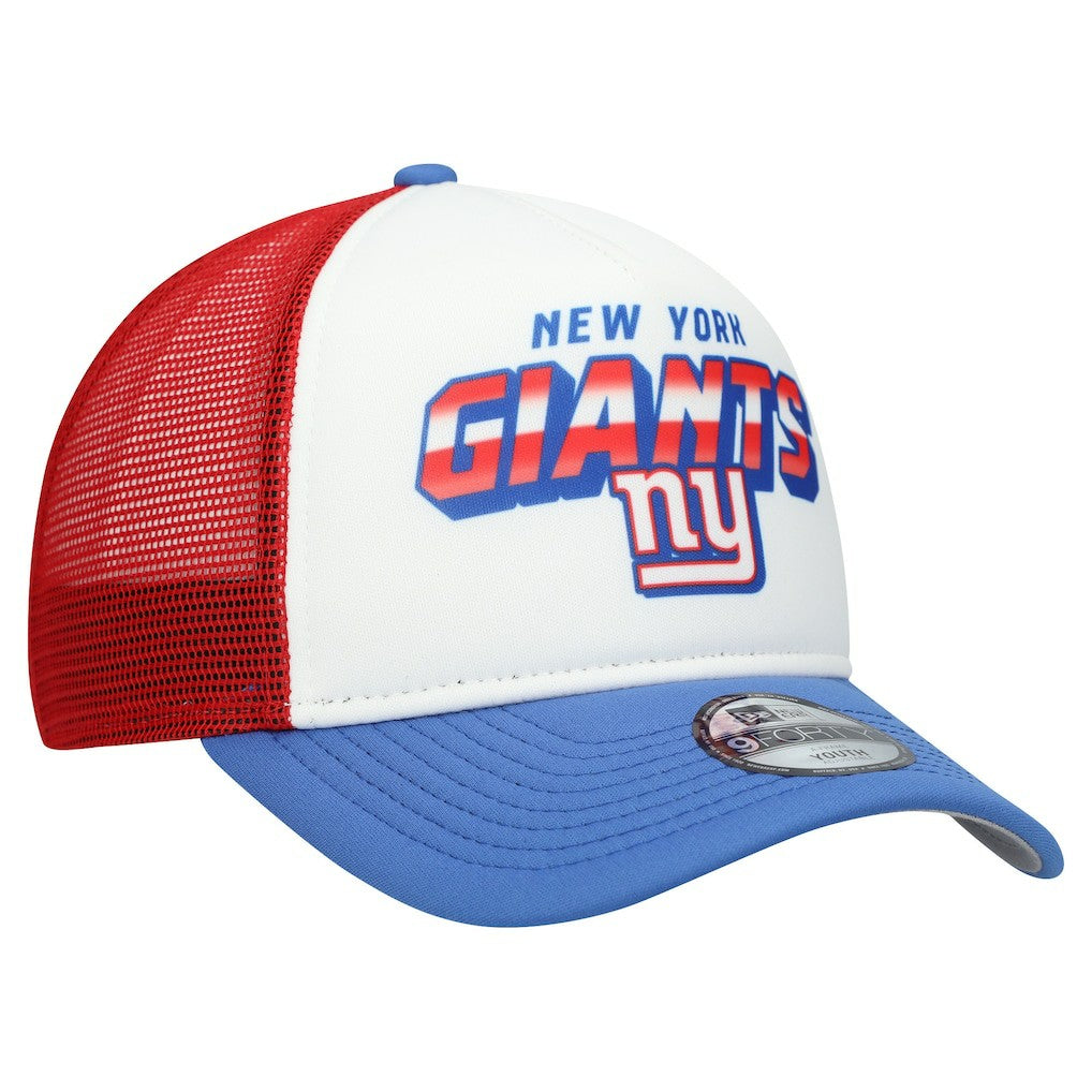 New York Giants New Era Youth Streak 9FORTY A-Frame Adjustable Hat White/Royal - NFL
