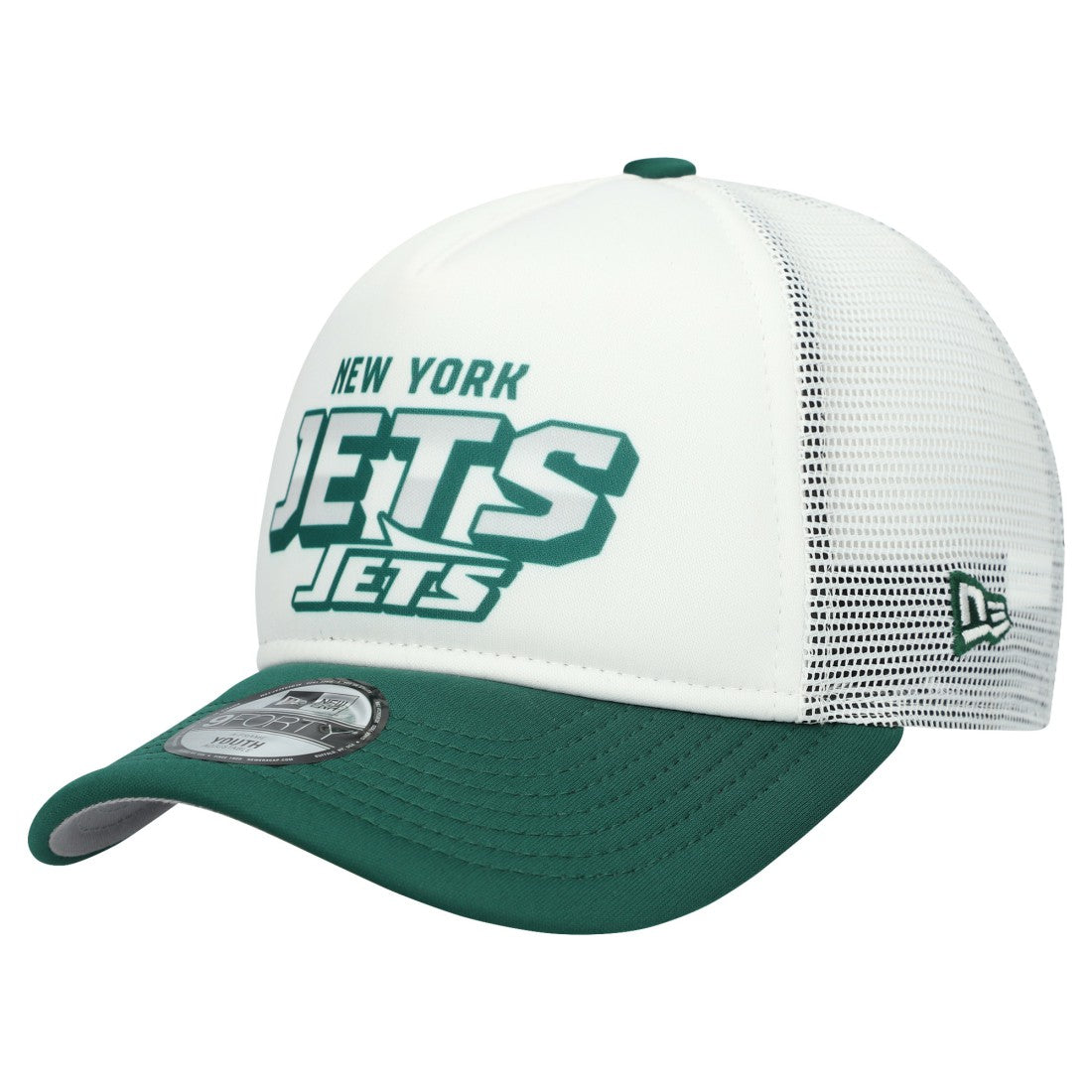 New York Jets New Era Youth Streak 9FORTY A-Frame Adjustable Hat White/Green - NFL