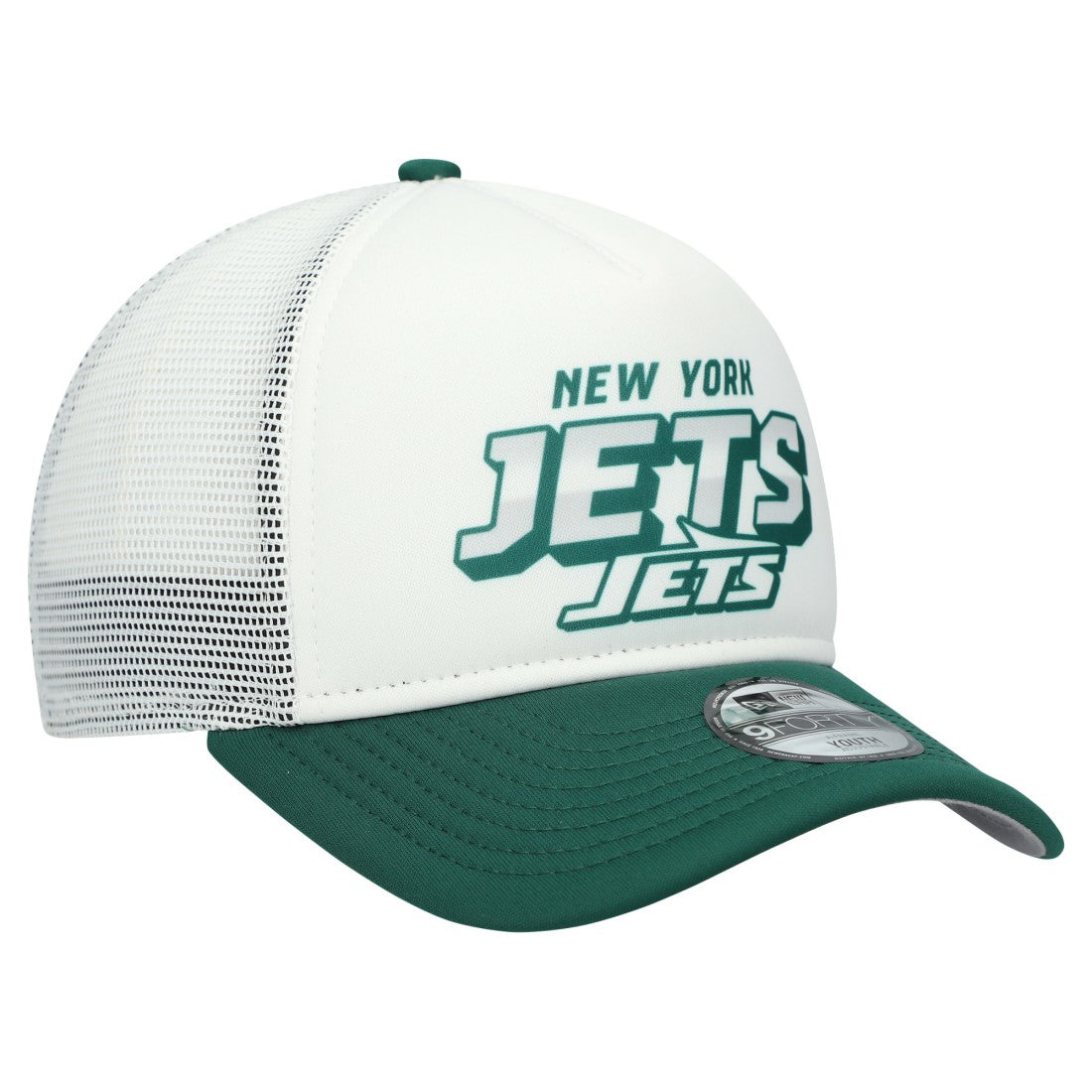 New York Jets New Era Youth Streak 9FORTY A-Frame Adjustable Hat White/Green - NFL