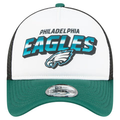 Philadelphia Eagles New Era Youth Streak 9FORTY A-Frame Adjustable Hat White/Green - NFL