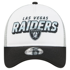 Las Vegas Raiders New Era Youth Streak 9FORTY A-Frame Adjustable Hat White/Black - NFL