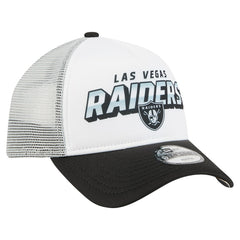 Las Vegas Raiders New Era Youth Streak 9FORTY A-Frame Adjustable Hat White/Black - NFL