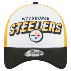 Pittsburgh Steelers New Era Youth Streak 9FORTY A-Frame Adjustable Hat White/Black - NFL