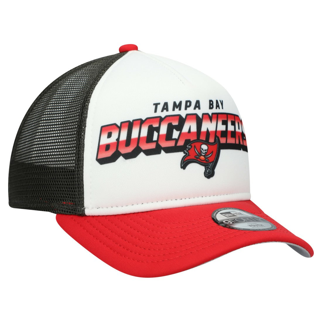 Tampa Bay Buccaneers New Era Youth Streak 9FORTY A-Frame Adjustable Hat White/Red - NFL