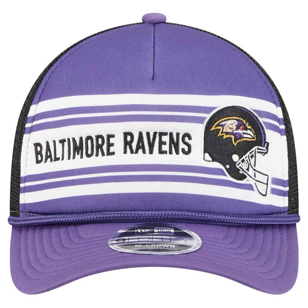 Baltimore Ravens New Era Linear A-Frame 9FORTY Adjustable Hat Purple - NFL