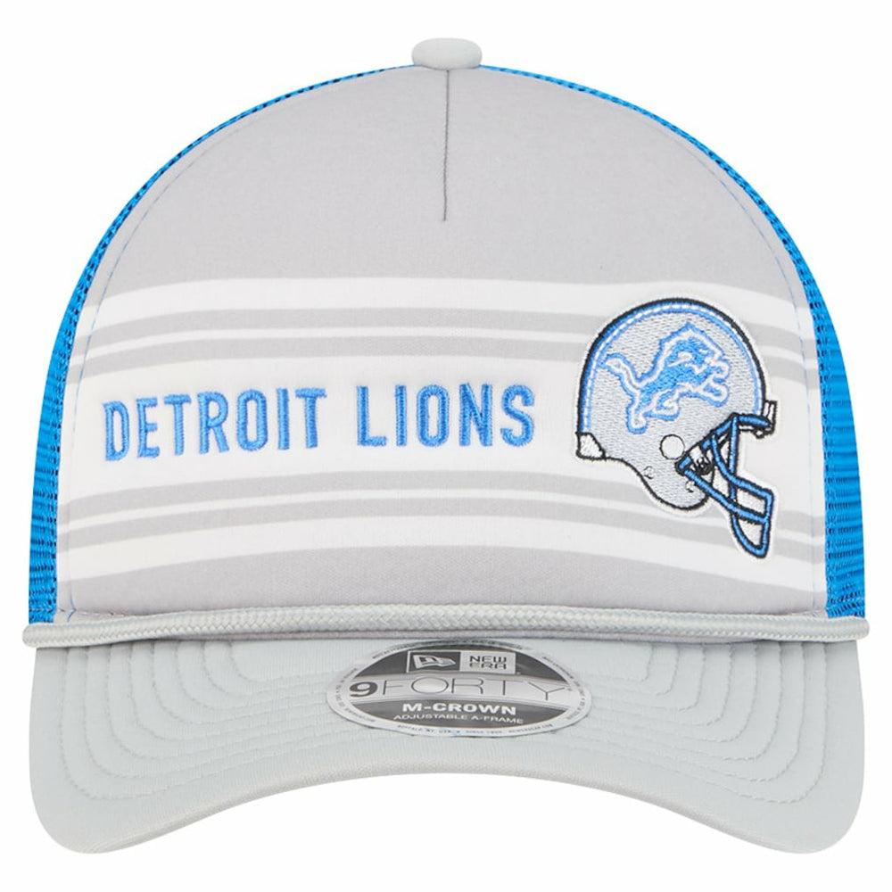 Detroit Lions New Era Linear A-Frame 9FORTY Adjustable Hat Gray - NFL