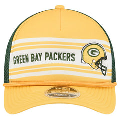 Green Bay Packers New Era Linear A-Frame 9FORTY Adjustable Hat Gold - NFL