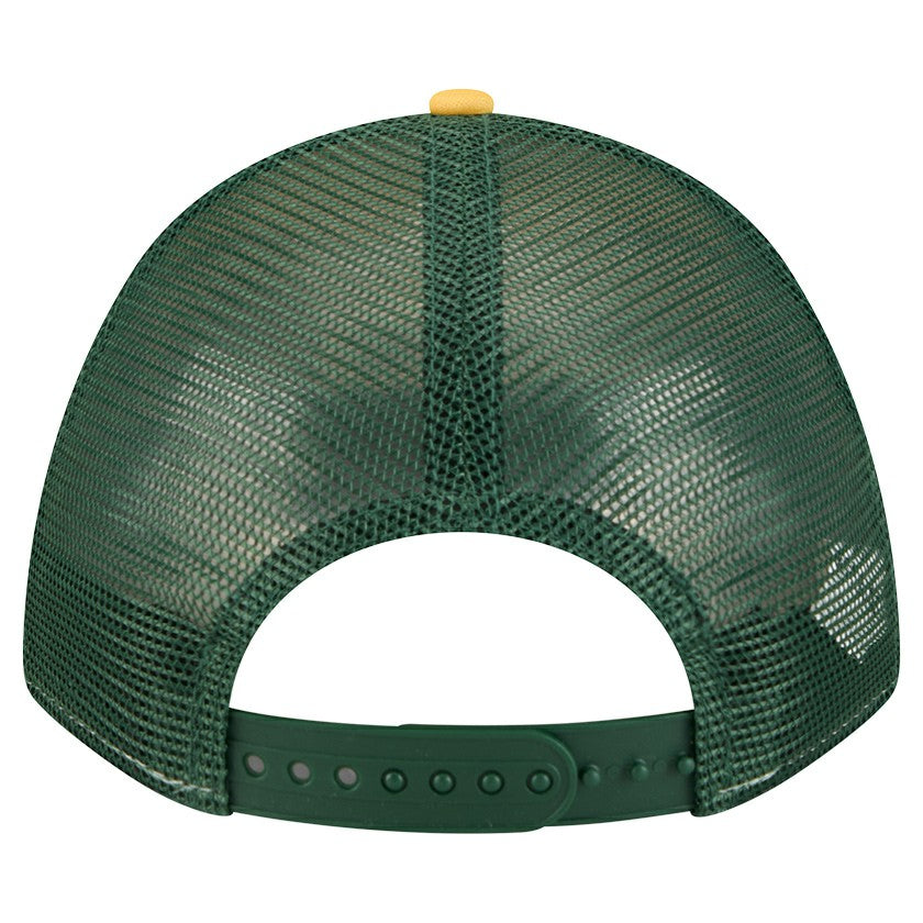 Green Bay Packers New Era Linear A-Frame 9FORTY Adjustable Hat Gold - NFL