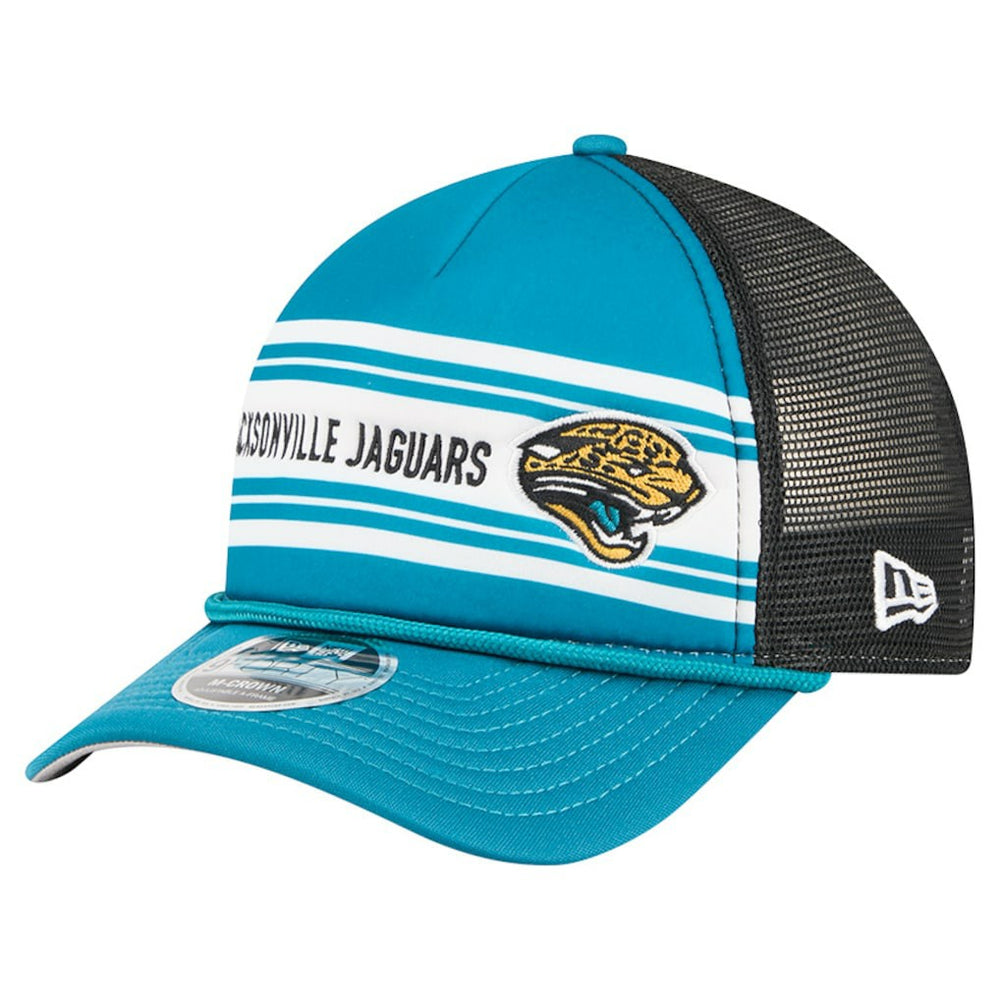 Jacksonville Jaguars New Era Throwback Linear A-Frame 9FORTY Adjustable Hat Teal - NFL