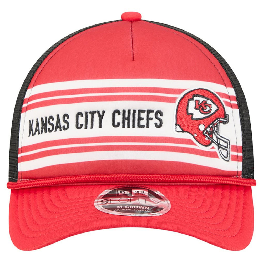 Kansas City Chiefs New Era Linear A-Frame 9FORTY Adjustable Hat Red - NFL