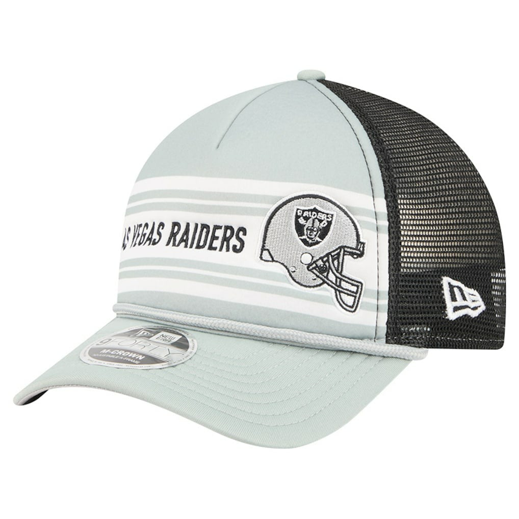 Las Vegas Raiders New Era Linear A-Frame 9FORTY Adjustable Hat Silver - NFL