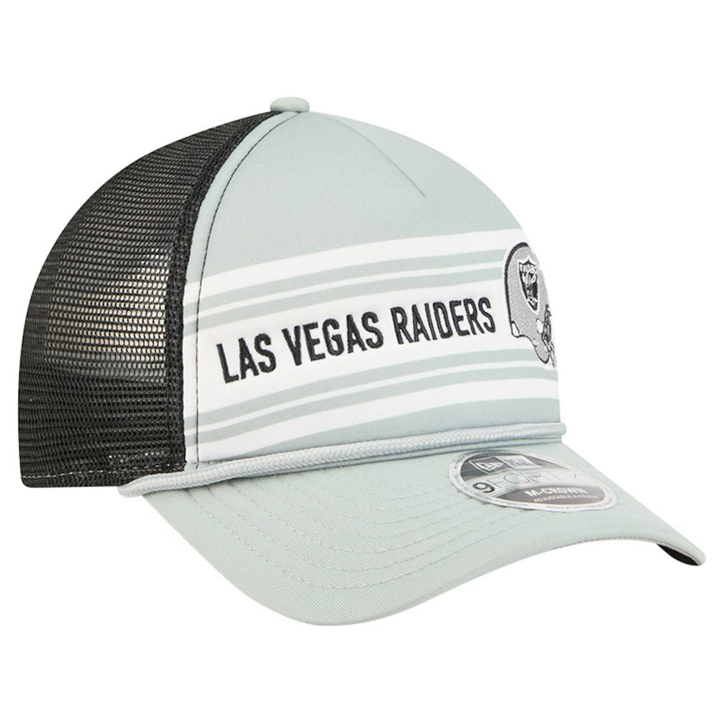 Las Vegas Raiders New Era Linear A-Frame 9FORTY Adjustable Hat Silver - NFL