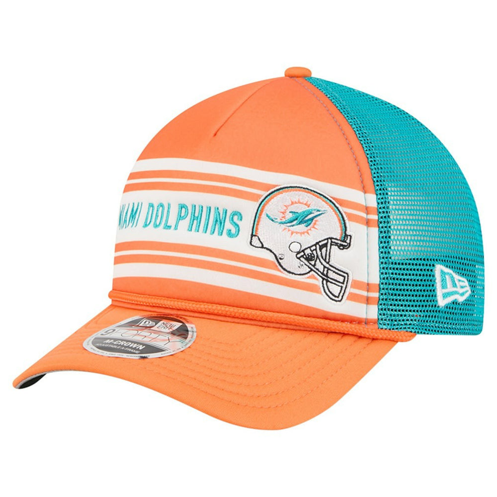 Miami Dolphins New Era Linear A-Frame 9FORTY Adjustable Hat Orange - NFL