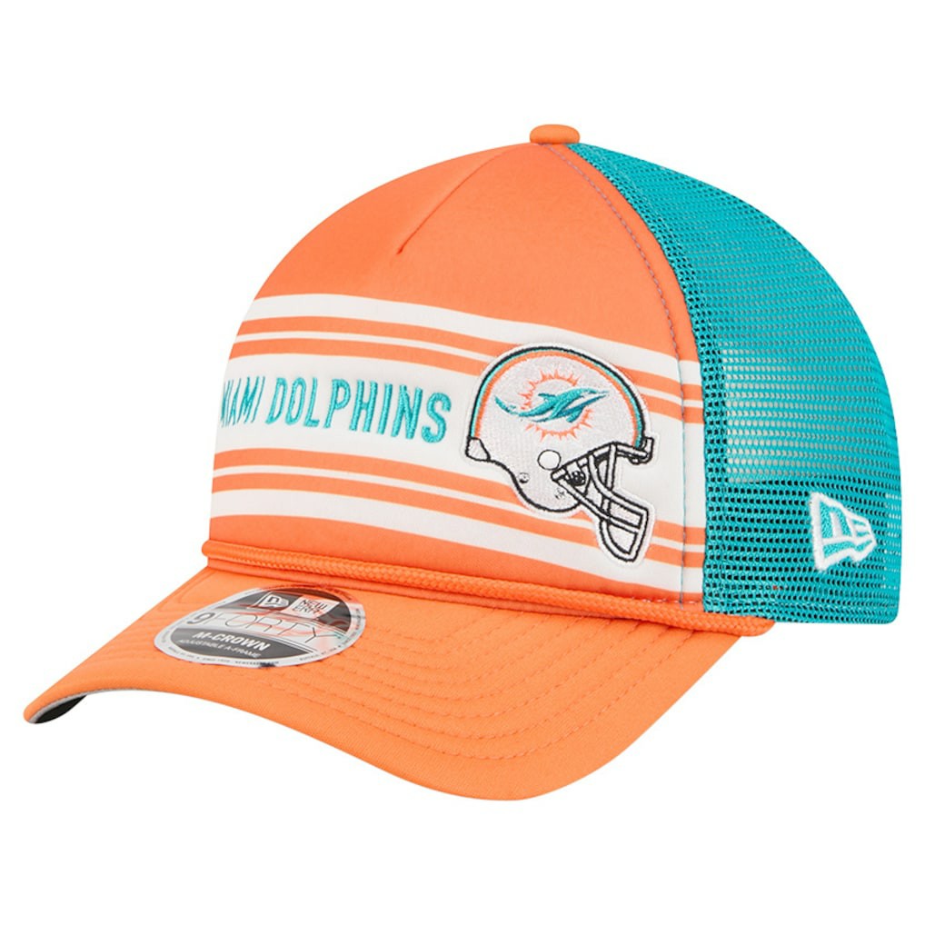 Miami Dolphins New Era Linear A-Frame 9FORTY Adjustable Hat Orange - NFL
