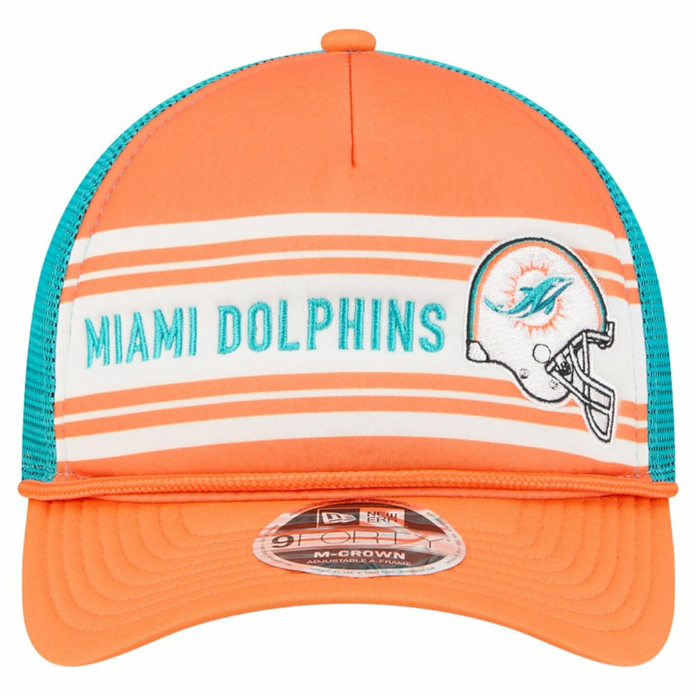 Miami Dolphins New Era Linear A-Frame 9FORTY Adjustable Hat Orange - NFL