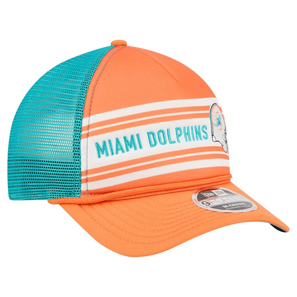 Miami Dolphins New Era Linear A-Frame 9FORTY Adjustable Hat Orange - NFL