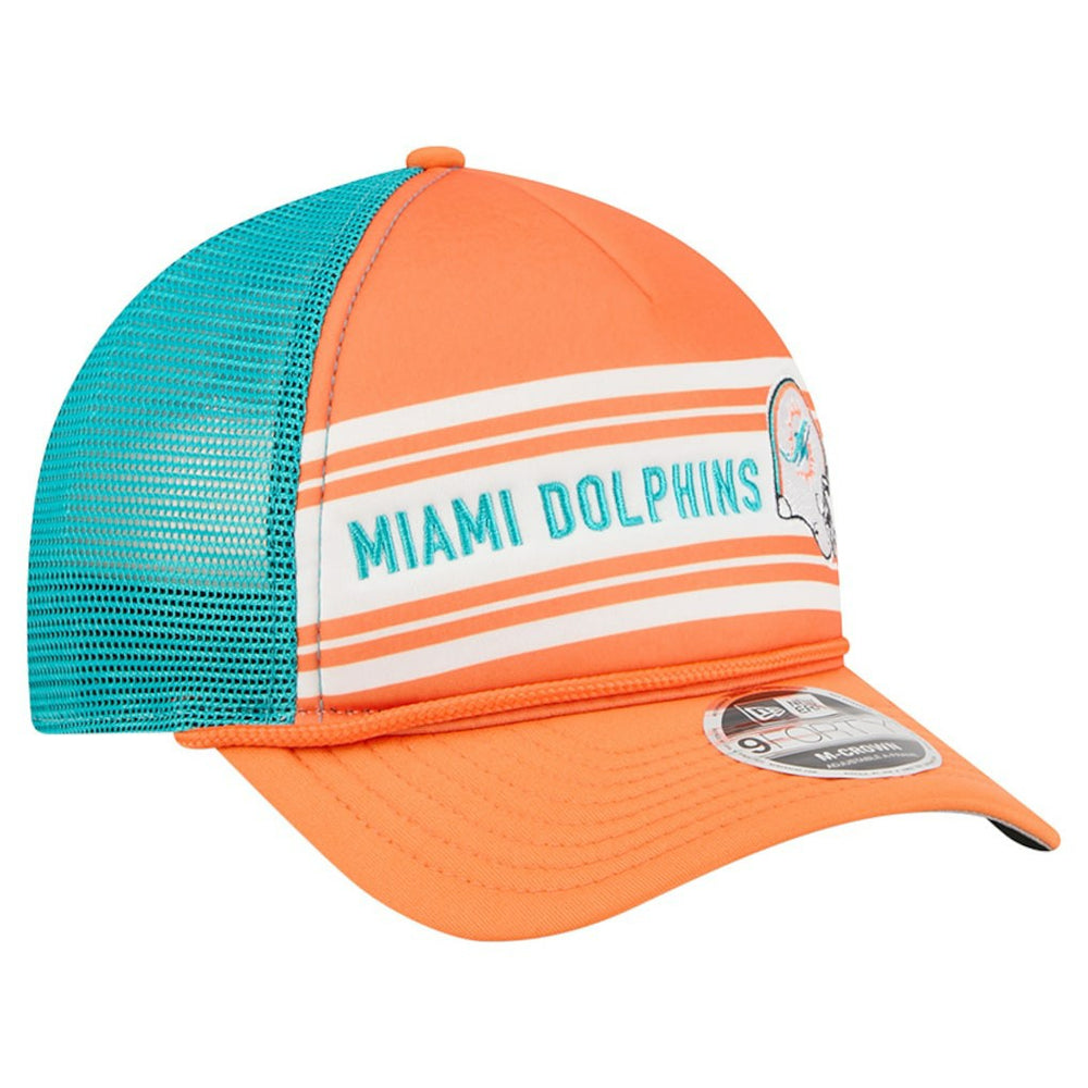 Miami Dolphins New Era Linear A-Frame 9FORTY Adjustable Hat Orange - NFL