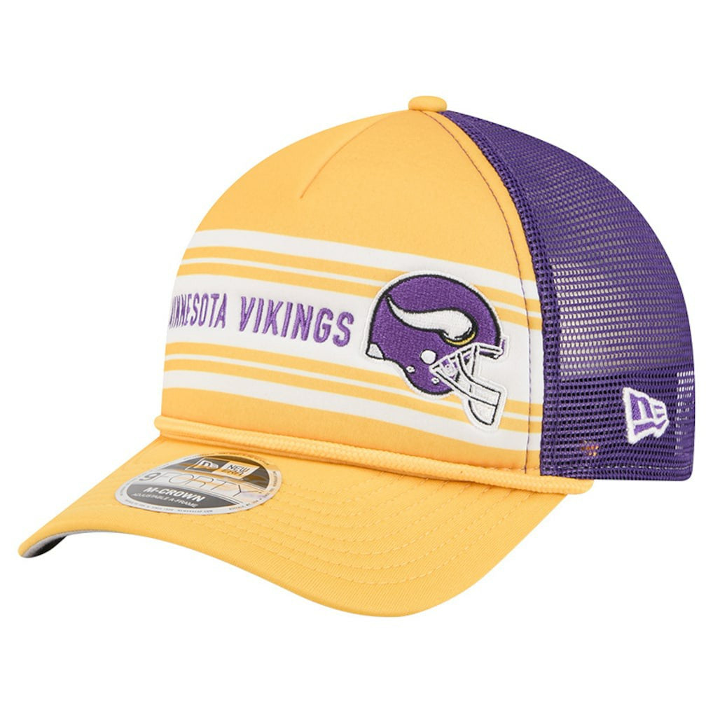 Minnesota Vikings New Era Linear A-Frame 9FORTY Adjustable Hat Gold - NFL