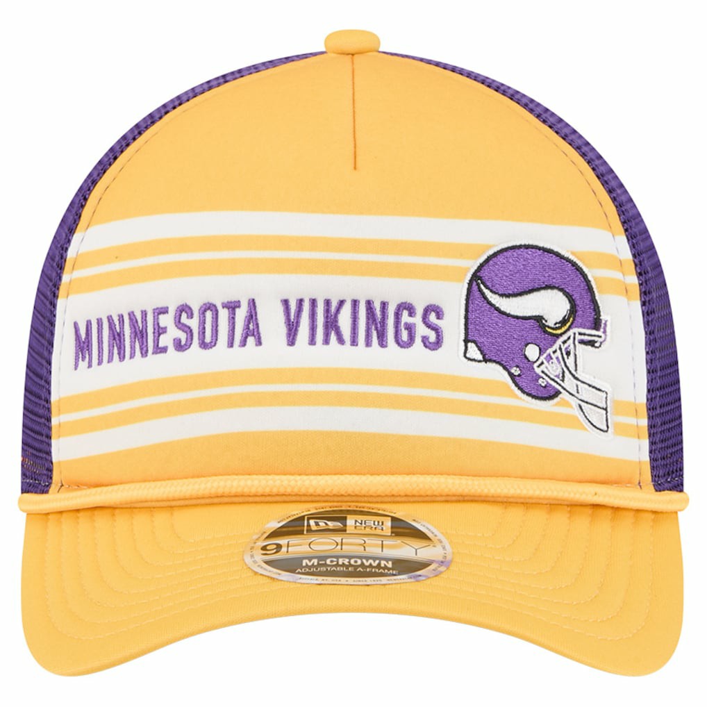 Minnesota Vikings New Era Linear A-Frame 9FORTY Adjustable Hat Gold - NFL