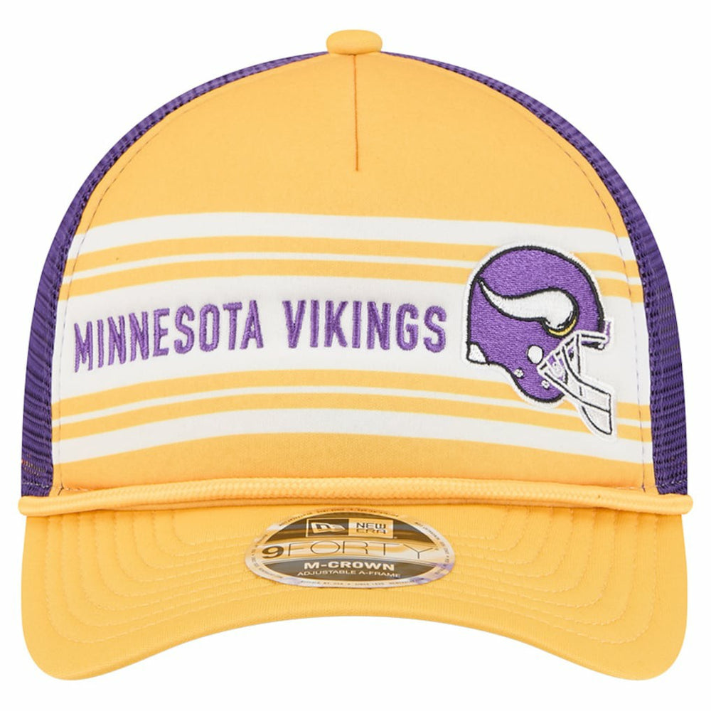 Minnesota Vikings New Era Linear A-Frame 9FORTY Adjustable Hat Gold - NFL