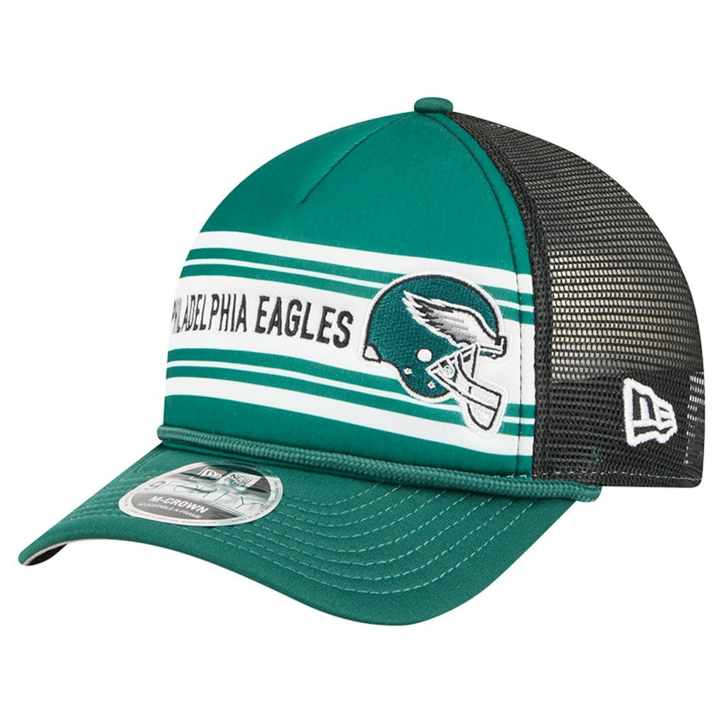 Philadelphia Eagles New Era Linear A-Frame 9FORTY Adjustable Hat Green - NFL