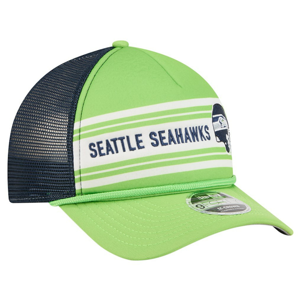 Seattle Seahawks New Era Linear A-Frame 9FORTY Adjustable Hat Neon Green - NFL