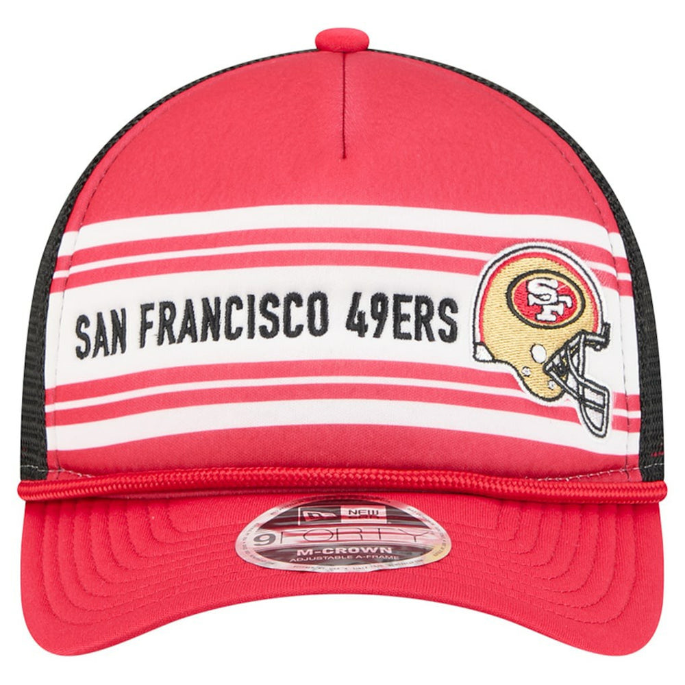 San Francisco 49ers New Era Linear A-Frame 9FORTY Adjustable Hat Red - NFL