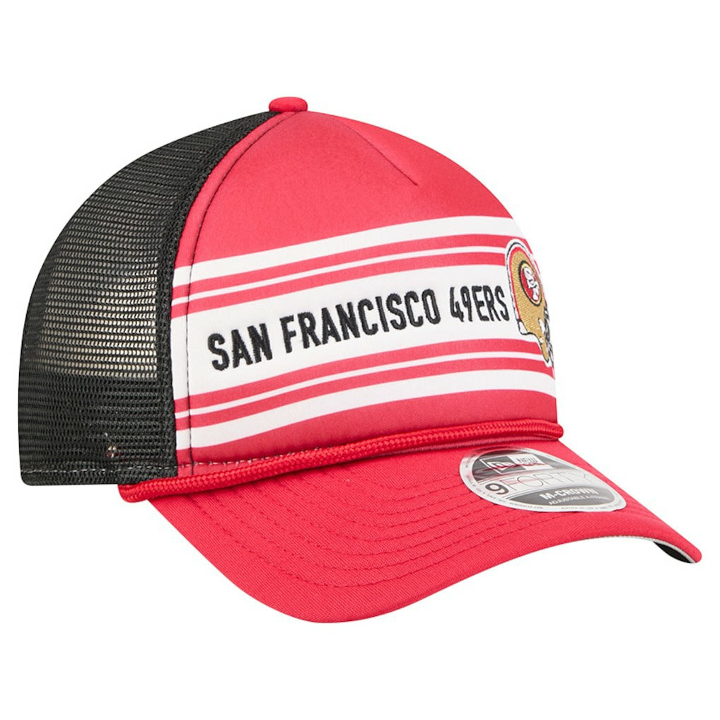 San Francisco 49ers New Era Linear A-Frame 9FORTY Adjustable Hat Red - NFL