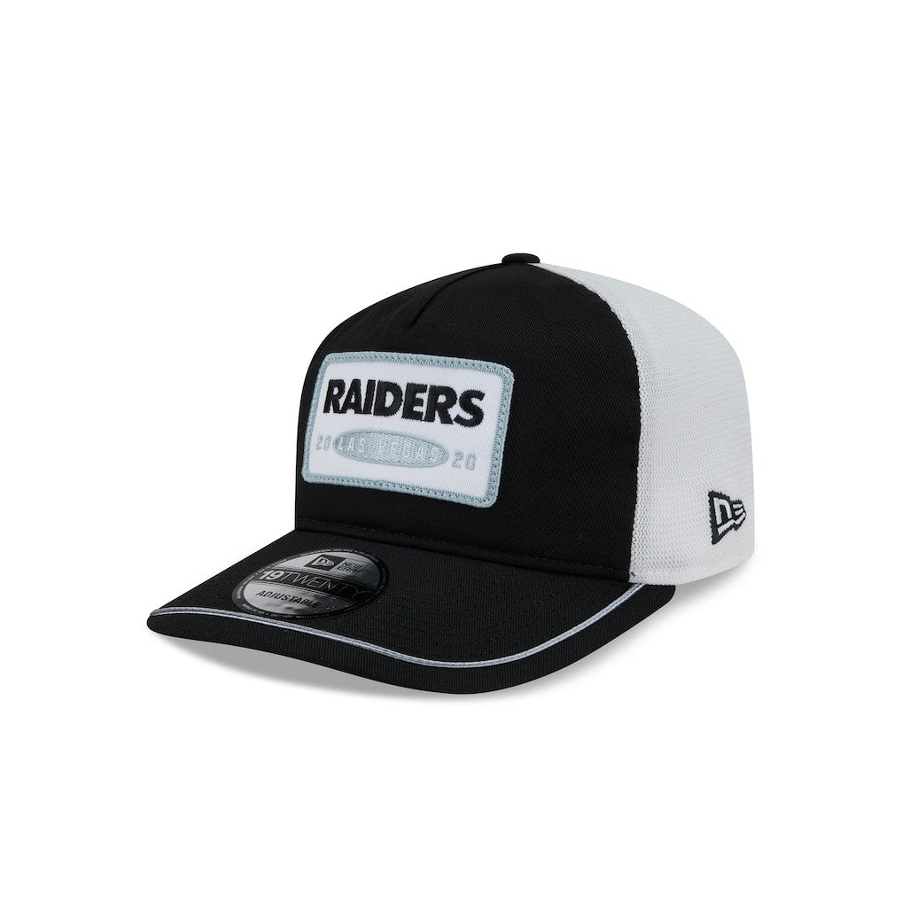 Las Vegas Raiders New Era Patch 19TWENTY Adjustable Hat Black/White - NFL