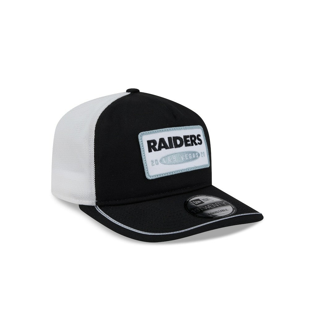 Las Vegas Raiders New Era Patch 19TWENTY Adjustable Hat Black/White - NFL