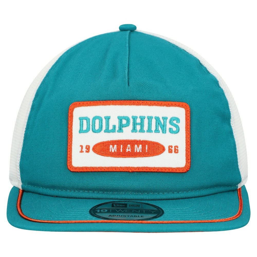 Miami Dolphins New Era Patch 19TWENTY Adjustable Hat Aqua/White - NFL