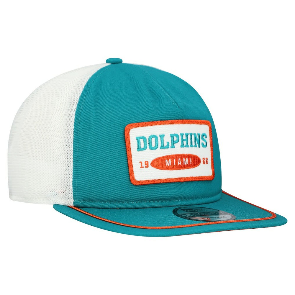 Miami Dolphins New Era Patch 19TWENTY Adjustable Hat Aqua/White - NFL
