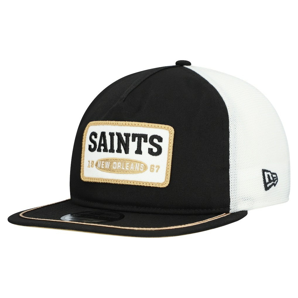 New Orleans Saints New Era Patch 19TWENTY Adjustable Hat Black/White - NFL