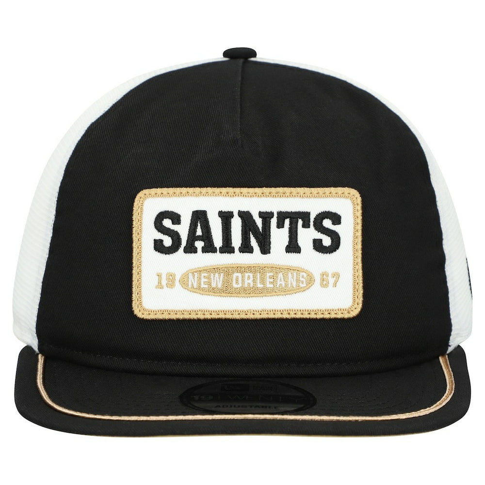 New Orleans Saints New Era Patch 19TWENTY Adjustable Hat Black/White - NFL