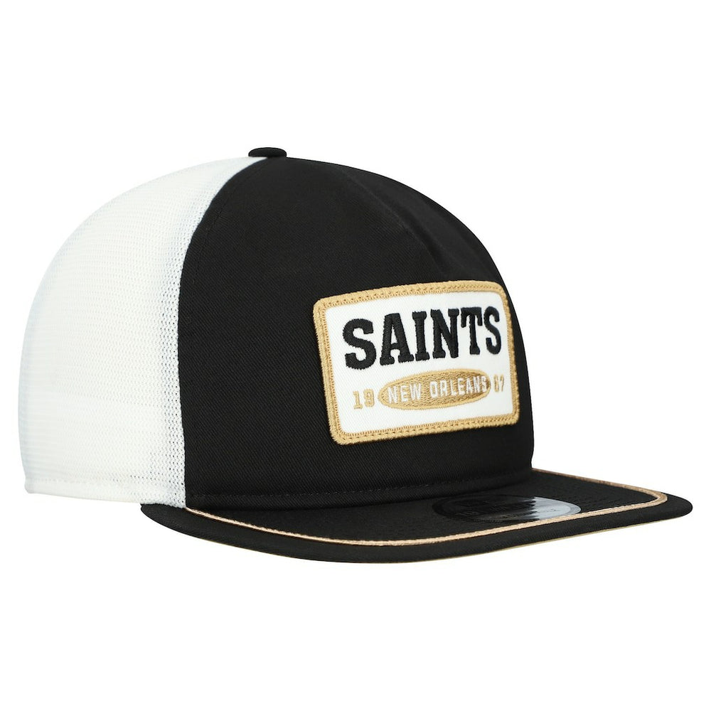 New Orleans Saints New Era Patch 19TWENTY Adjustable Hat Black/White - NFL