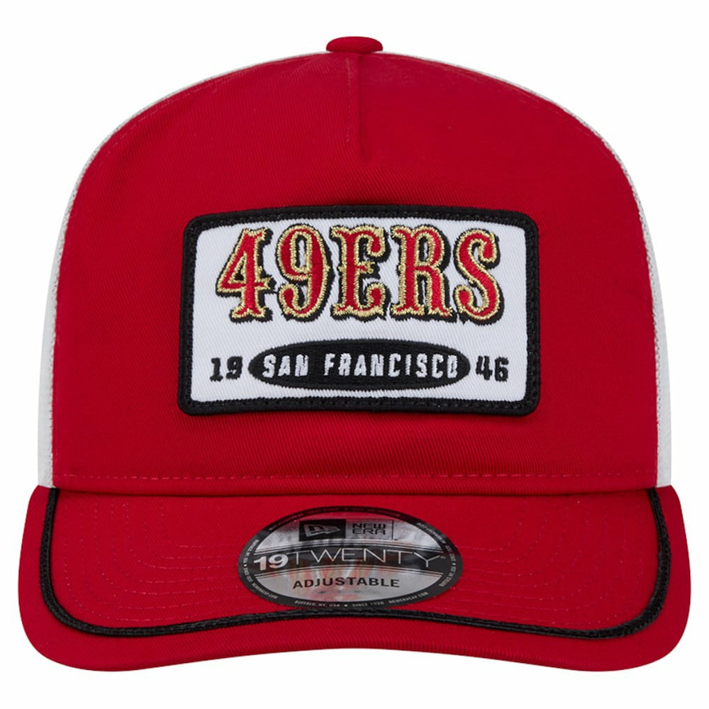 San Francisco 49ers New Era Patch 19TWENTY Adjustable Hat Scarlet/White - NFL