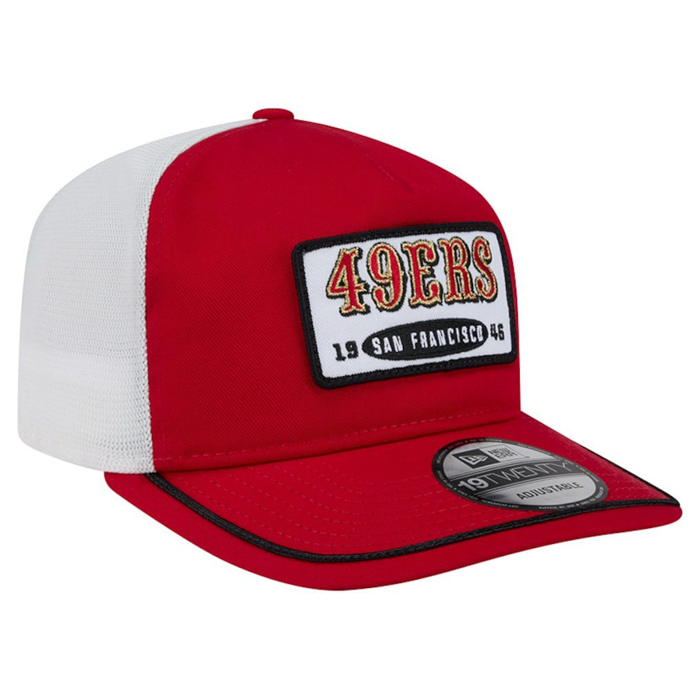 San Francisco 49ers New Era Patch 19TWENTY Adjustable Hat Scarlet/White - NFL