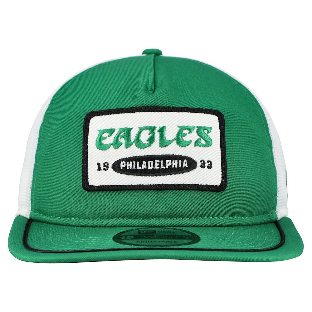 Philadelphia Eagles New Era Patch 19TWENTY Adjustable Hat Kelly Green/White - NFL
