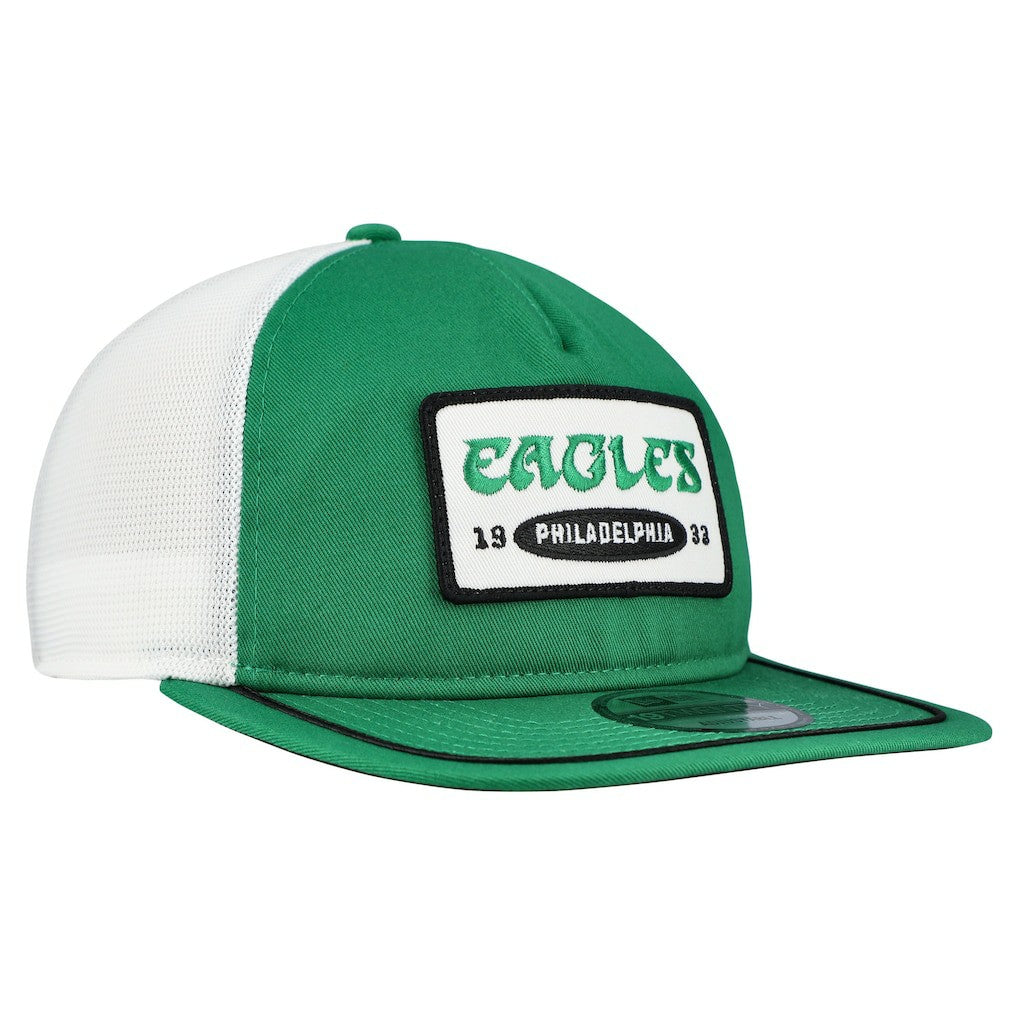 Philadelphia Eagles New Era Patch 19TWENTY Adjustable Hat Kelly Green/White - NFL